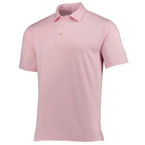 Men's  Pink Solid Performance Jersey Polo