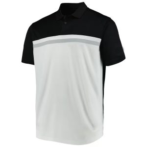 Men's  Black/White Victory Colorblock Performance Polo