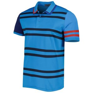Men's  Blue Variegated Stripe Polo