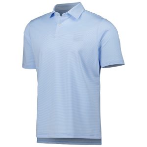Men's  Light Blue Mini Stripe Polo