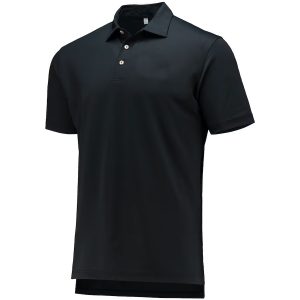 Men's Black Solid Performance Mesh Polo