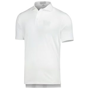 Men's White Solid Performance Jersey Polo
