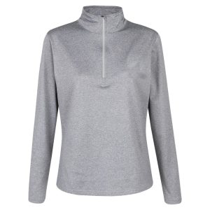 Ladies Light Grey 1/2 Zip