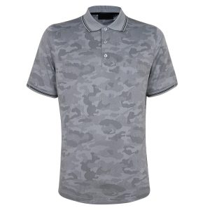Mens Brody Camo Polo Shirt - Light Grey
