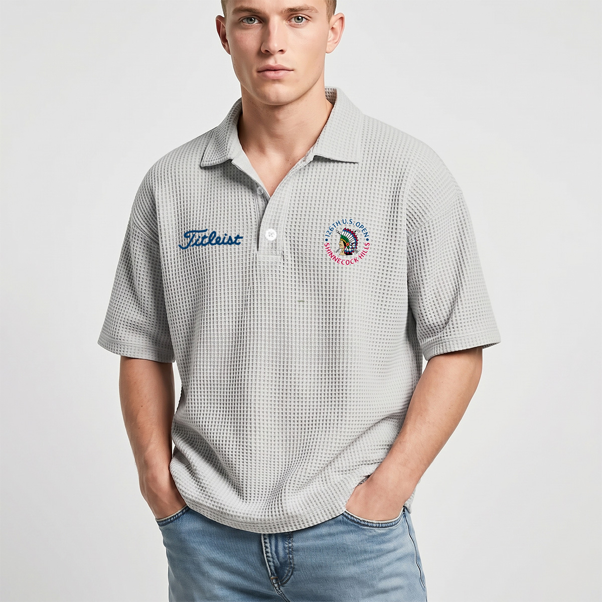 2026 U.S. Open Golf Championship Titleist USO261 Waffle-Knit Polo Limited - Image 2
