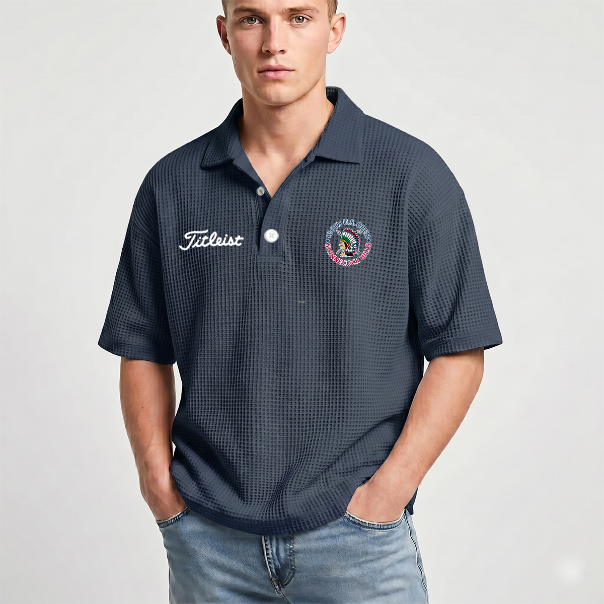 2026 U.S. Open Golf Championship Titleist USO261 Waffle-Knit Polo Limited - Image 6