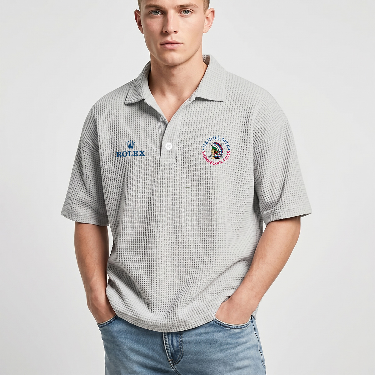 2026 U.S. Open Golf Championship Rolex USO261 Waffle-Knit Polo Limited - Image 7